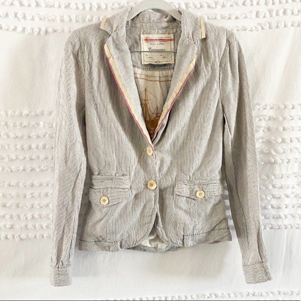 Anthropologie Cartonnier sunglow striped blazer 2